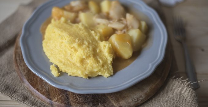 Baccalà con patate e polenta