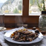 Pasta integrale alle castagne con zucca e lucanica